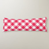 Classic Red Gingham Country Patroon Lichaamskussen (Voorkant)