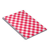 Classic Red Gingham Country Patroon Notitieboek (Rechterzijde)