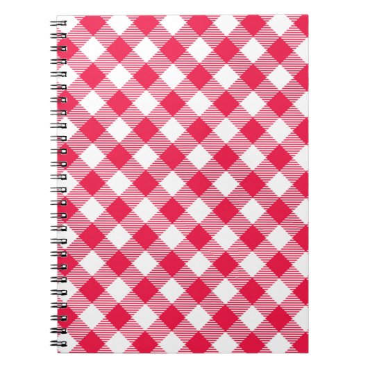 Classic Red Gingham Country Patroon Notitieboek (Voorkant)