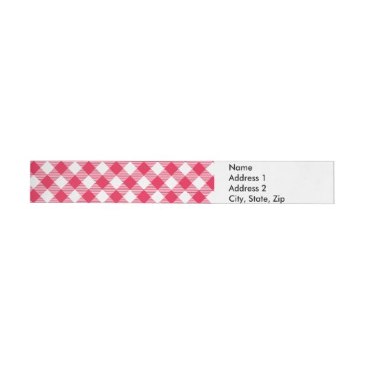 Classic Red Gingham Country Patroon Omwikkelbaar Adreslabel (Individueel)