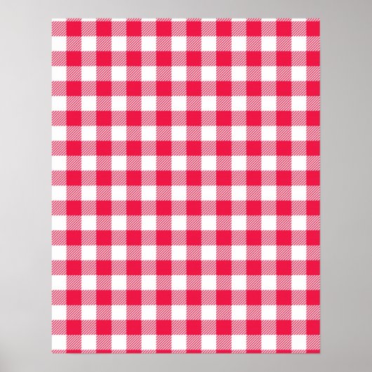 Classic Red Gingham Country Patroon Poster (Voorkant)