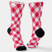 Classic Red Gingham Country Patroon Sokken (Gebogen)
