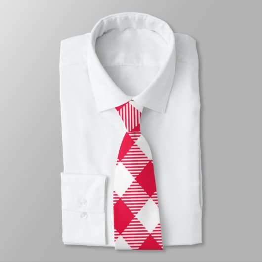 Classic Red Gingham Country Patroon Stropdas (Gebonden)
