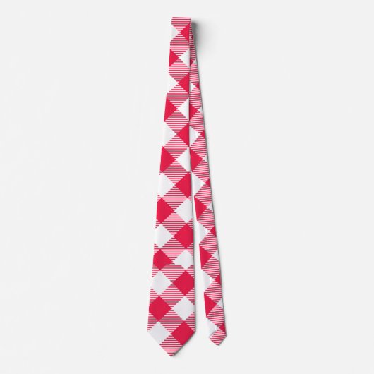 Classic Red Gingham Country Patroon Stropdas (Voorkant)