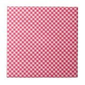 Classic Red Gingham Country Patroon Tegeltje (Voorkant)