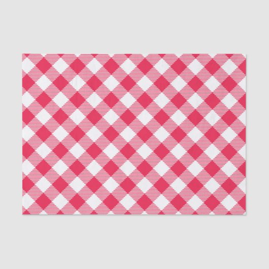 Classic Red Gingham Country Patroon Tissuepapier (Voorkant)