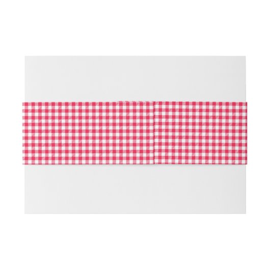 Classic Red Gingham Country Patroon Uitnodigingen Wikkel (Achterkant Voorbeeld)