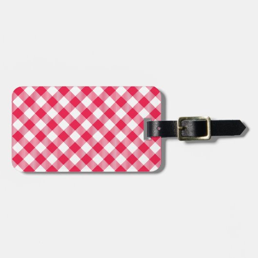 Classic Red Gingham Country Pattern Bagagelabel (Voorkant horizontaal)