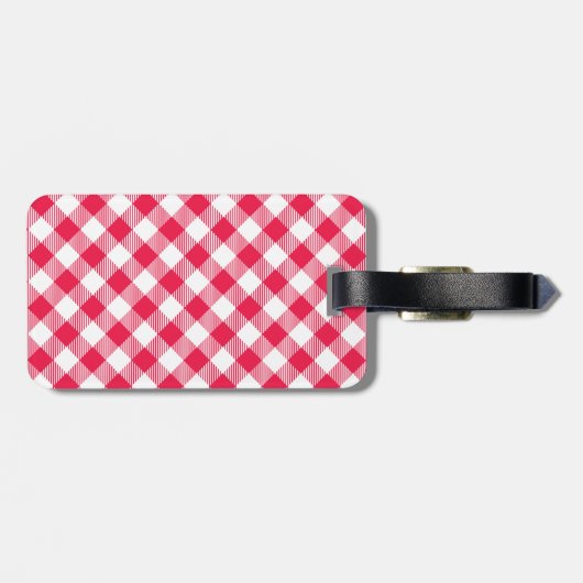 Classic Red Gingham Country Pattern Bagagelabel (Achterkant horizontaal)