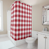 Classic Red Gingham Plaid Douchegordijn (In situ)