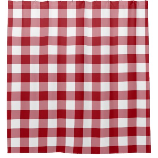 Classic Red Gingham Plaid Douchegordijn (Voorkant)