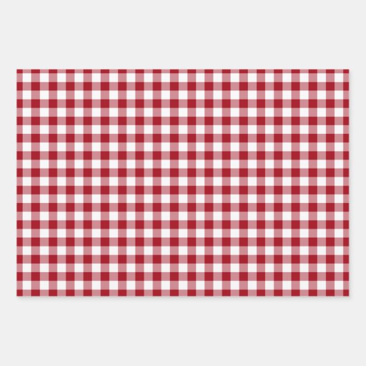 Classic Red Gingham Pset Pattern Inpakpapier Vel (Voorkant 3)