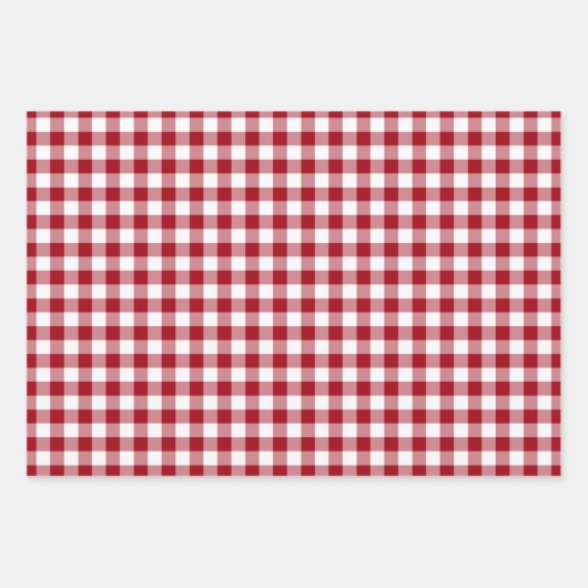 Classic Red Gingham Pset Pattern Inpakpapier Vel (Voorkant)