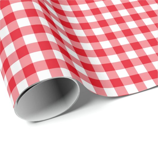 Classic Red Gingham Wrapping Paper Cadeaupapier (Rol Hoek)