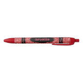 Classic Red Glitter Crayon Aangepaste naam Push Pe Zwarte Inkt Pen (Bodem)