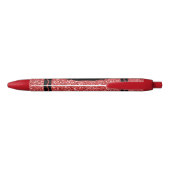 Classic Red Glitter Crayon Aangepaste naam Push Pe Zwarte Inkt Pen (Achterkant)