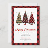 Classic Red Gold Leopard Christmas Tree Greeting  Feestdagenkaart (Voorkant)