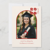 Classic Red Graduation with Photo Party Kaart (Achterkant)