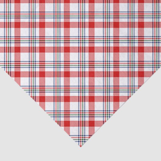 Classic Red Green Blue White Plaid Check Pattern Tissuepapier (Detail)