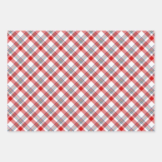 Classic Red Green Blue White Pset Check Patroon Inpakpapier Vel (Voorkant)