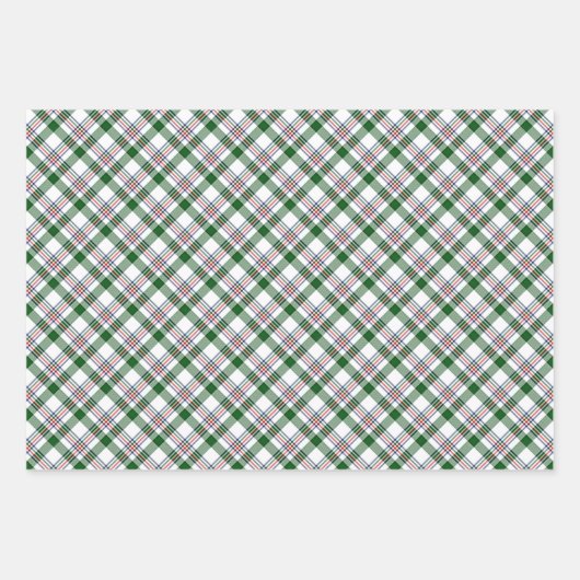 Classic Red Green Blue White Tartan Check Patroon Inpakpapier Vel (Voorkant 2)