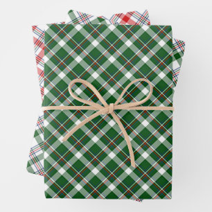 Classic Red Green Blue White Tartan Check Patroon Inpakpapier Vel