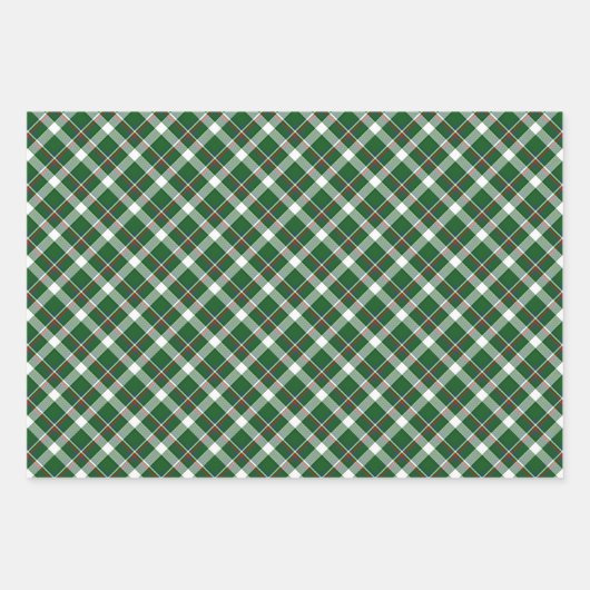 Classic Red Green Blue White Tartan Check Patroon Inpakpapier Vel (Voorkant)