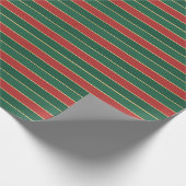 Classic Red & Green Christmas Retro Cadeaupapier (Hoek)