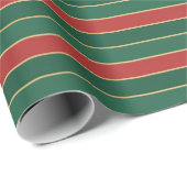 Classic Red & Green Christmas Retro Cadeaupapier (Rol Hoek)