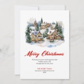 Classic Red Green Christmas Scene Greeting Card Feestdagenkaart (Voorkant)