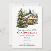 Classic Red Green Christmas Scene Invitation Card Kaart (Voorkant)