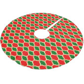 Classic Red Green en Faux Gold Ogee Pattern Kerstboom Rok (Gekanteld)