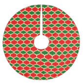 Classic Red Green en Faux Gold Ogee Pattern Kerstboom Rok (Voorkant)