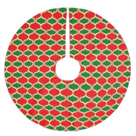 Classic Red Green en Faux Gold Ogee Pattern Kerstboom Rok