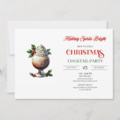 Classic Red Green Festive Cocktails Party Invites Kaart (Voorkant)