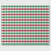 Classic Red & Green Gingham Plaid Christmas Cadeaupapier (Vlak)