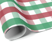 Classic Red & Green Gingham Plaid Christmas Cadeaupapier (Rol Hoek)