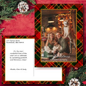 Classic Red, Green, Gold Christmas Plaid 1-Photo Feestdagenkaart