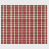 Classic Red & Green Holiday Tartan Snowflakes Cadeaupapier (Vlak)