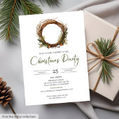 Classic Red Green Minimalist Elegant Xmas Party   Kaart