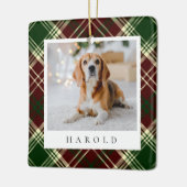 Classic Red Green Pset Personalized Pet Dog Foto Keramisch Ornament (Links)