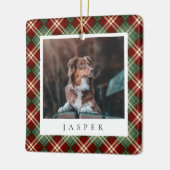 Classic Red Green Pset Personalized Pet Dog Foto Keramisch Ornament (Links)
