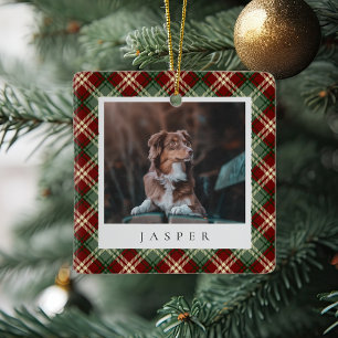 Classic Red Green Pset Personalized Pet Dog Foto Keramisch Ornament