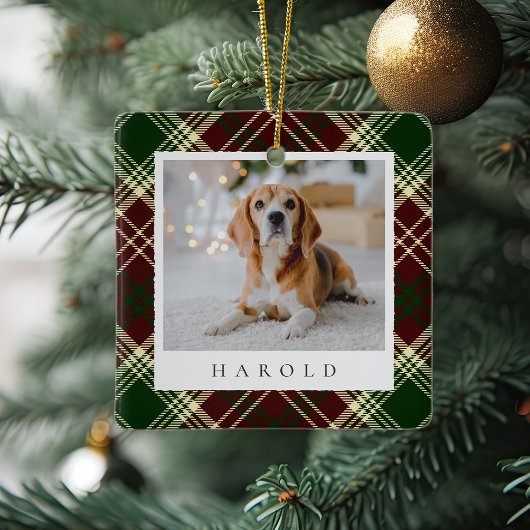 Classic Red Green Pset Personalized Pet Dog Foto Keramisch Ornament