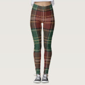 Classic Red Green Repeating Tartan Plaid Leggings (Voorkant)
