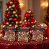 Classic Red & Green Tartan “Merry Christmas” Favor Bedankdoosjes