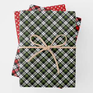 Classic Red Green White Tartan Check Patroon Inpakpapier Vel