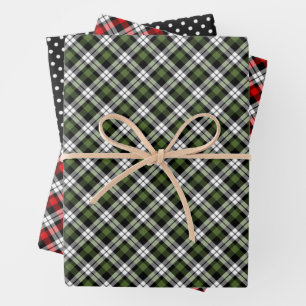 Classic Red Green White Tartan Check Patroon Inpakpapier Vel
