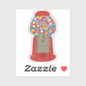 Classic Red Gumball Machine Snoep Bubble Gum Sticker (Vel)