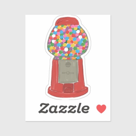 Classic Red Gumball Machine Snoep Bubble Gum Sticker (Vel)